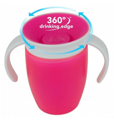 MUNCHKIN Miracle trainer cup- roze drinkbeker om vanuit alle kanten te drinken