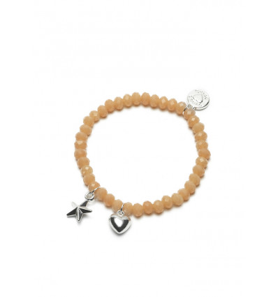 CHARM armband - taupe m/ ster & hart