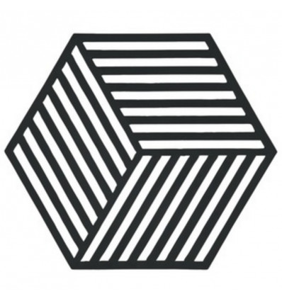 ZONE Hexagon potonderzetter - zwart 16x14cm