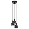 Eglo PRIDDY - Hanglamp 3 - D325mm H1.1m E27 - zwart staal - vintage