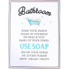 Sign - Bathroom rules - 26x35cm