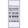Sign - Man cave rules - 30x13cm