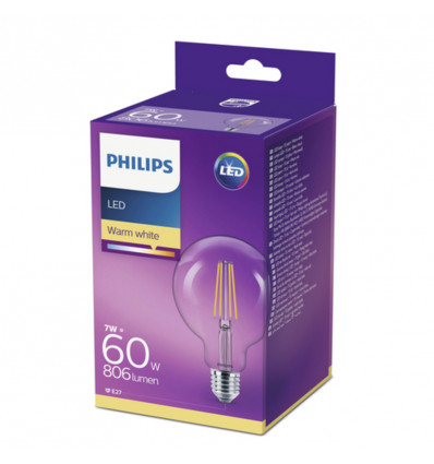 PHILIPS LED Lamp classic 60W G93 E27 WW CL ND 1PF 8718696742457