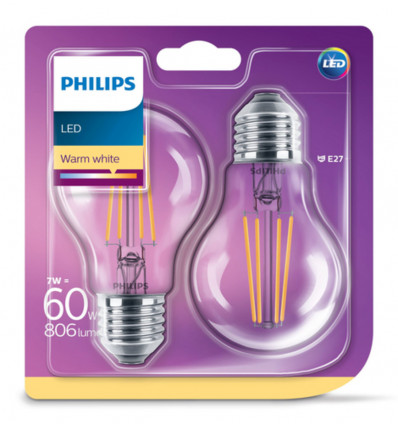 PHILIPS LED Lamp classic - 60W A60 E27 WW CL ND 8718699777739