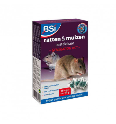 BSI Generation pat - 15x10GR pastalokaas voor ratten en muizen