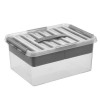 Sunware Q-LINE multi box 15L-transparant/metaal met inzet - stevig handvat