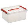 Sunware Q-LINE box 15L - transp./rood 40x30x18cm A4 bodemformaat TU LU