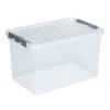Sunware Q-LINE box 62L - transparant met metaalkleur handvat
