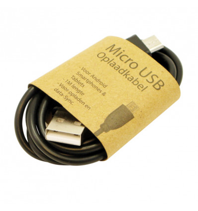 GrabNGo - Micro USB laadkabel - zwart