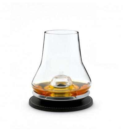 Degustatieset glas voor whisky 's 1 glas met metalen sokkel voor de ijskast