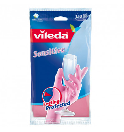 VILEDA handschoenen sensitive - M easy fit 143673