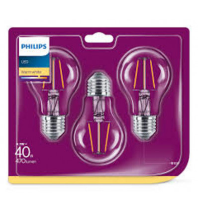 PHILIPS LED Lamp classic - 40W A60 E27 WW CL ND 8718699763756