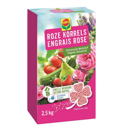 COMPO Roze korrels - 2.5kg universele meststof voor een prachtige bloei