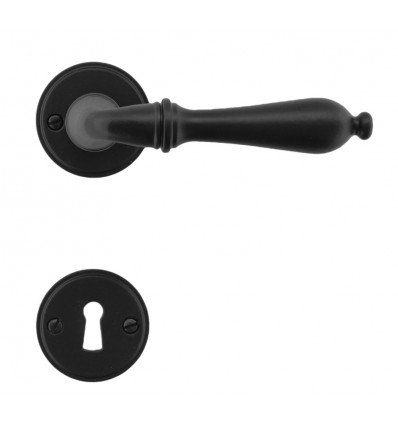 HDD Da Vinci deurkruk R+E zwarte klassieke deurklink geleverd met sleutelplaatje