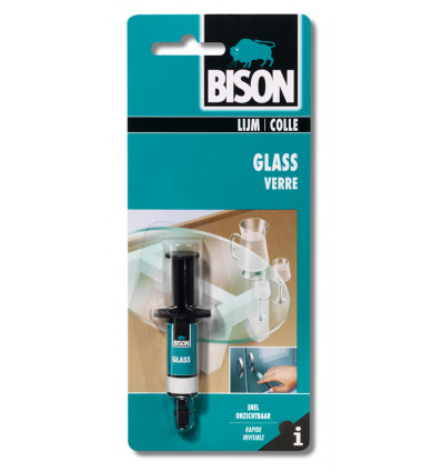 Bison glass CRD 2ml - glaslijm, lijmt glas & kristal onderling en op metaal