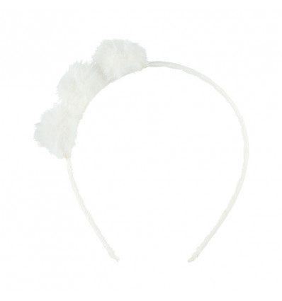 Haarband pompon - wit