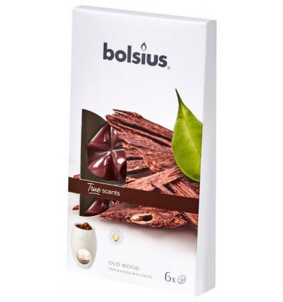 BOLSIUS waxmelts 6st. - oud wood true scents TU LU