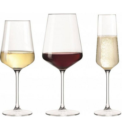 Leonardo PUCCINI - Glazen set 12dlg 4 champagne, 4 rode & 4 witte wijnglazen