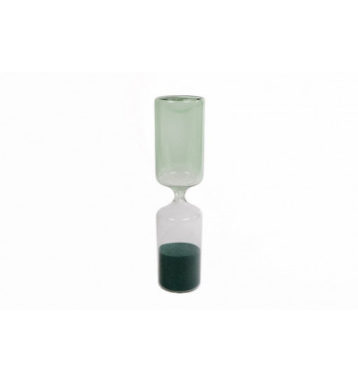 Zandloper glas - L 6x24cm - groen