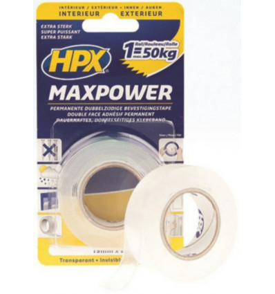 HPX Max power tape 19mm/2m - Transparant