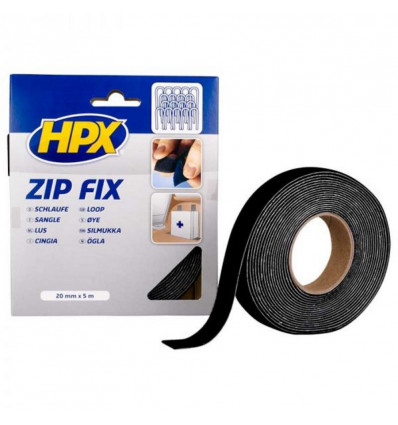HPX Klitband 20mm/5m - Zipfix zwart