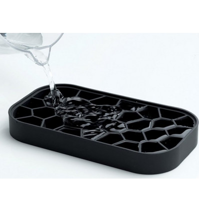 LEKUE Ice box - zwart - ijsemmer m/ vorm ijsblokjes in deksel 22.5x12.5x11.6cm