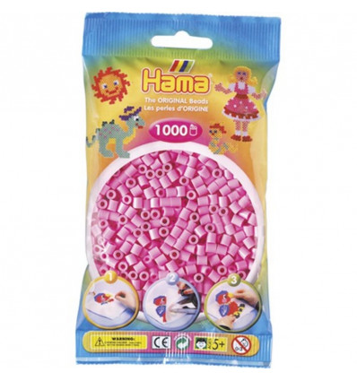 HAMA strijkparels pastel roze - 1000st.