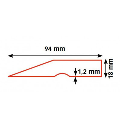 PREMIUM ALU alu rij, trapezium profiel 1.25mm/150cm