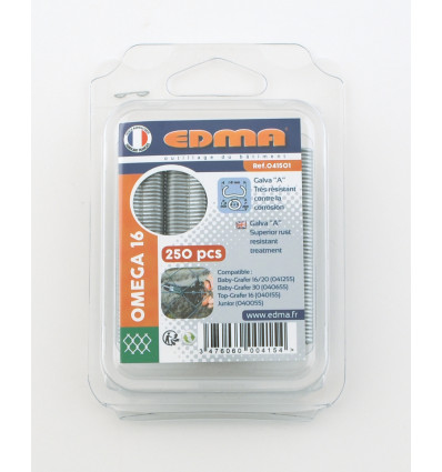 EDMA omega krammen 16mm galva skin 250st