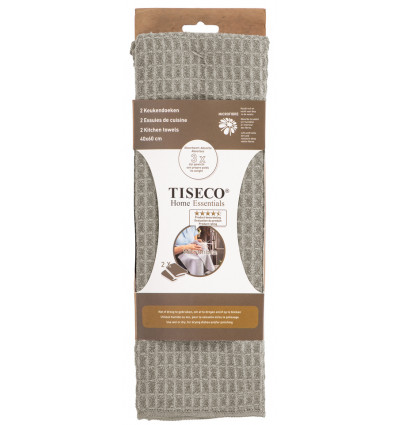 TISECO Essential keukenhanddoeken 2st.- 40x60cm - taupe
