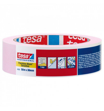 TESA Afplaktape sensitive - 38MM 50M roze 04333000301