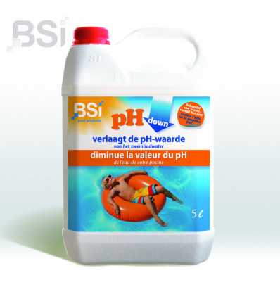 BSI PH down liquid - 5L verlaagt de pH-waarde zuurstofgraad van het zwembadwater
