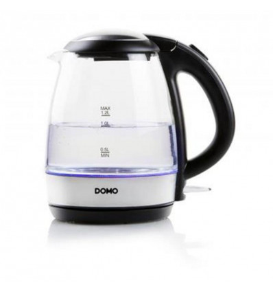 DOMO elektrische Waterkoker 1.2L - glas ideaal voor thee - 2200W leuk design