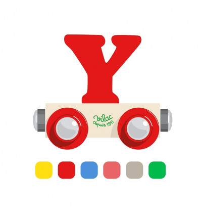 VILAC alfabet wagentje - letter Y magnetische wagon voor kindernaam TULU
