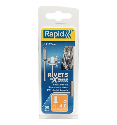 RAPID stainless steel rivets 4x12mm 0.05