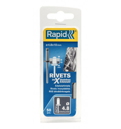 RAPID stainless steel rivets 4.8x10mm 0.05m