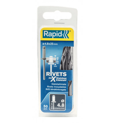 RAPID stainless steel rivets 4.8x25mm 0.05m