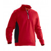 JOBMAN Sweater 1/2 sluiting - L - rood/ zwart TU LU