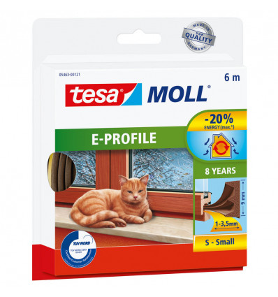 TESA Moll classic E-profiel 6m bruin tochtstrip 054910000100