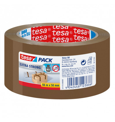 TESApack pvc verpakkingstape 66mx50mm bruin extra strong