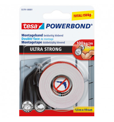 TESA powerbond montagetape ultra 1,5m x 19mm