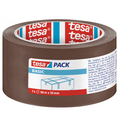 TESApack pp basic 66mx50mm bruin verpakkingstape