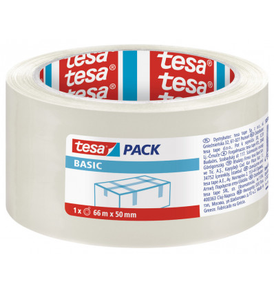 TESApack pp basic 66mx50mm transparant hoogwaardige verpakkingstape
