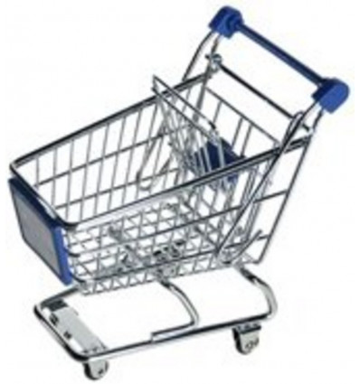Mini shopping trolley 14cm - metaal