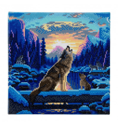 Crystal Art - Howling wolves - 30x30cm