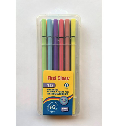 FIRST CLASS Fineliners 0.4mm pastel- 12sTU LU