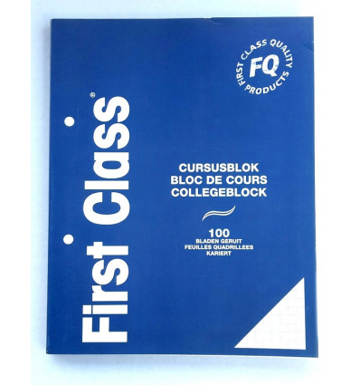 FIRST CLASS Cursusblok A5 geruit - 100bl