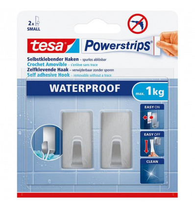 TESA powerstrips waterproof haken rvs rechthoekig small