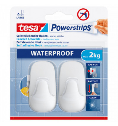 TESA powerstrips waterproof haak wit large
