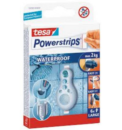 TESA - powerstrips waterproof - L - wit